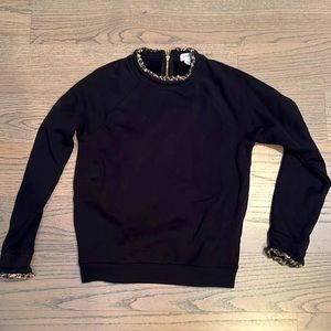 Jcrew factory sweatshirt with leopard trim. The ultimate in chic comfort!